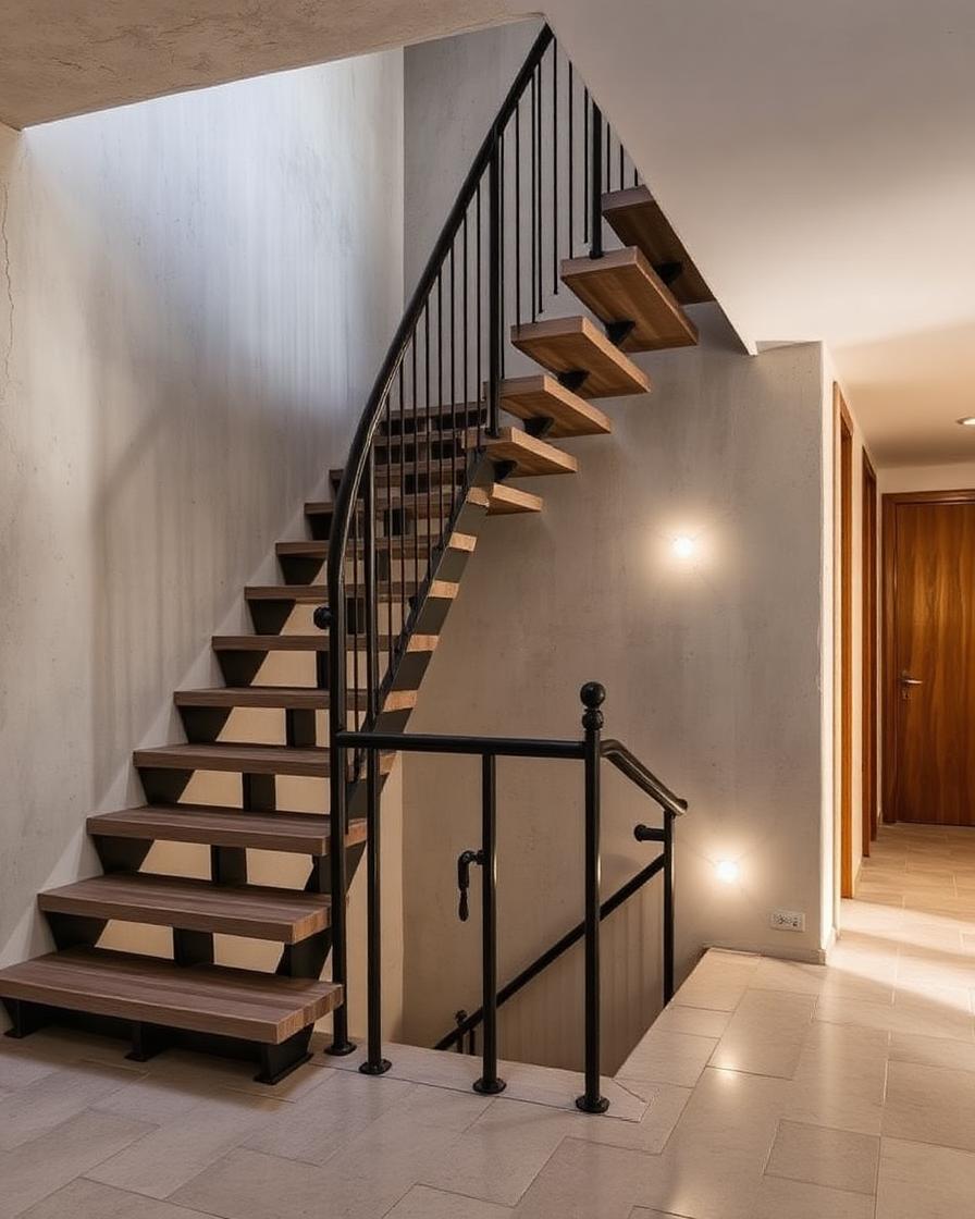 Forge District Lofts — steel and concrete stair